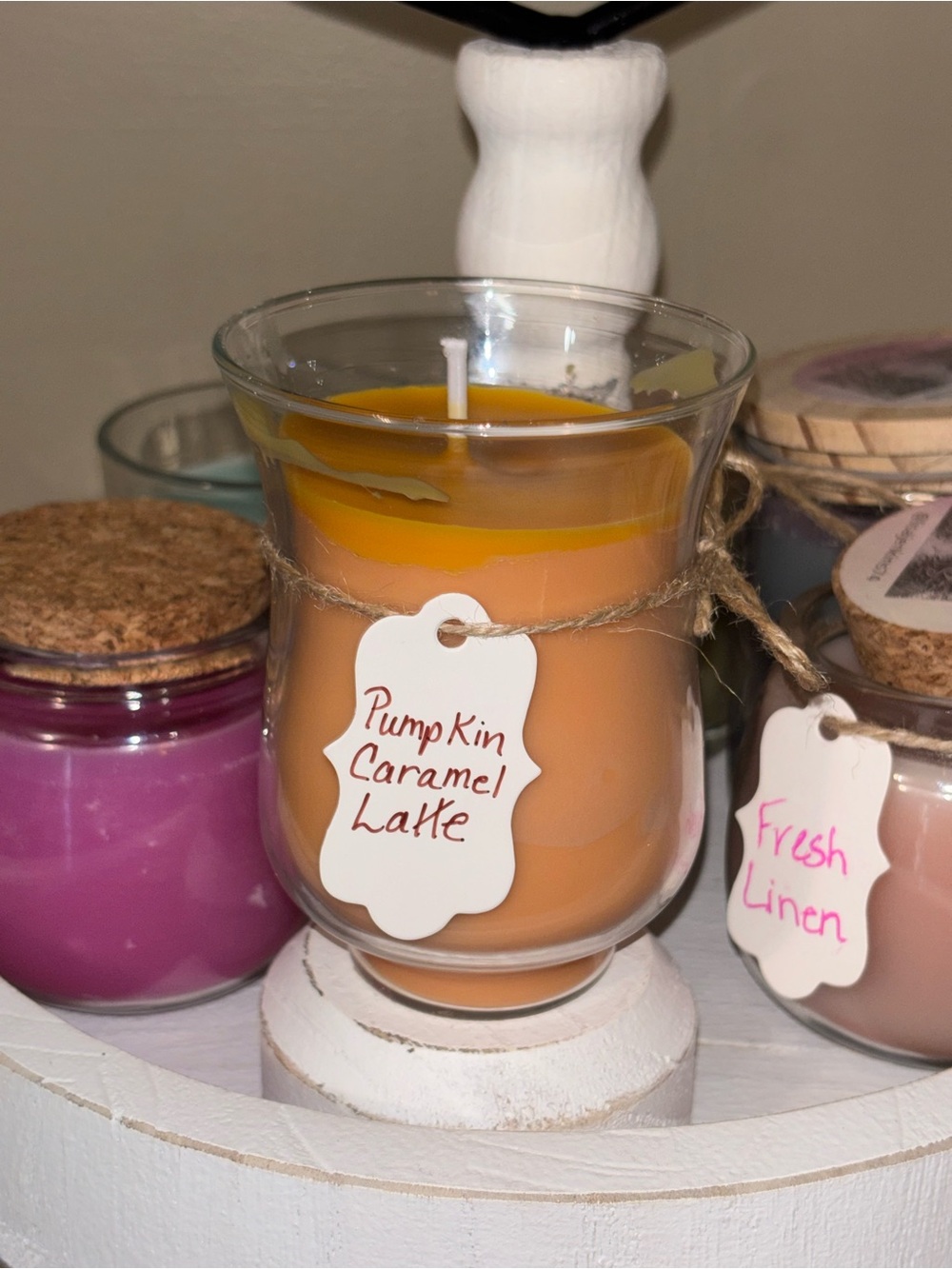 Pumpkin Caramel Latte Scented Candle - Orange Jar